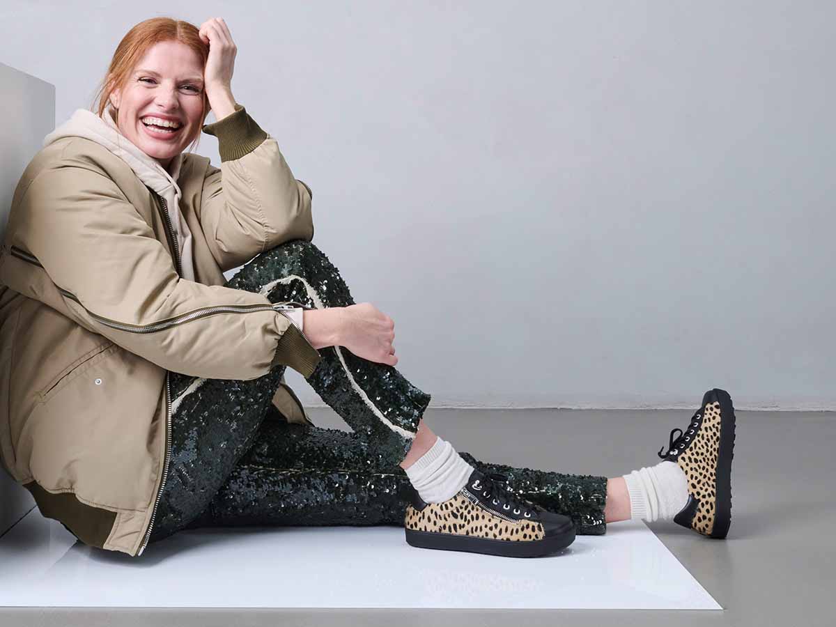 BÄR Schuhe Damenschuhe Freizeitschuhe Margot schwarz/leo Kalbnappaleder, Gefärbtes Rindfell Emotionsbild