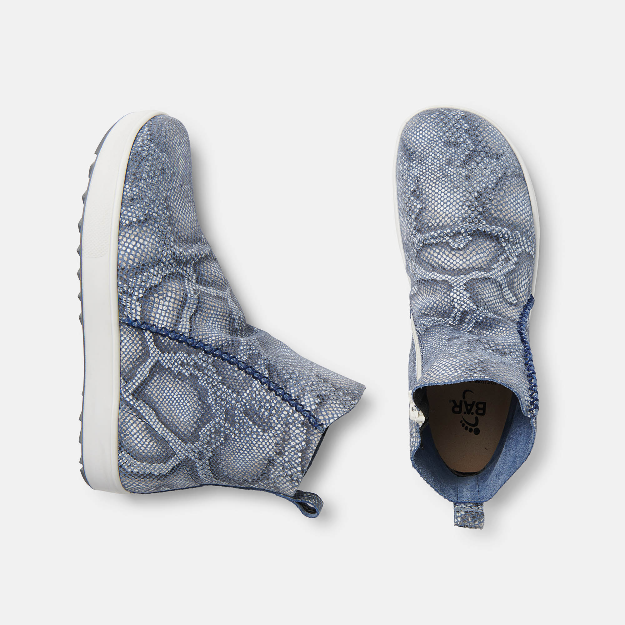 BÄR Schuhe Damenschuhe Freizeitschuhe Sinja blau Kalbnappaleder foliert Ansicht von oben