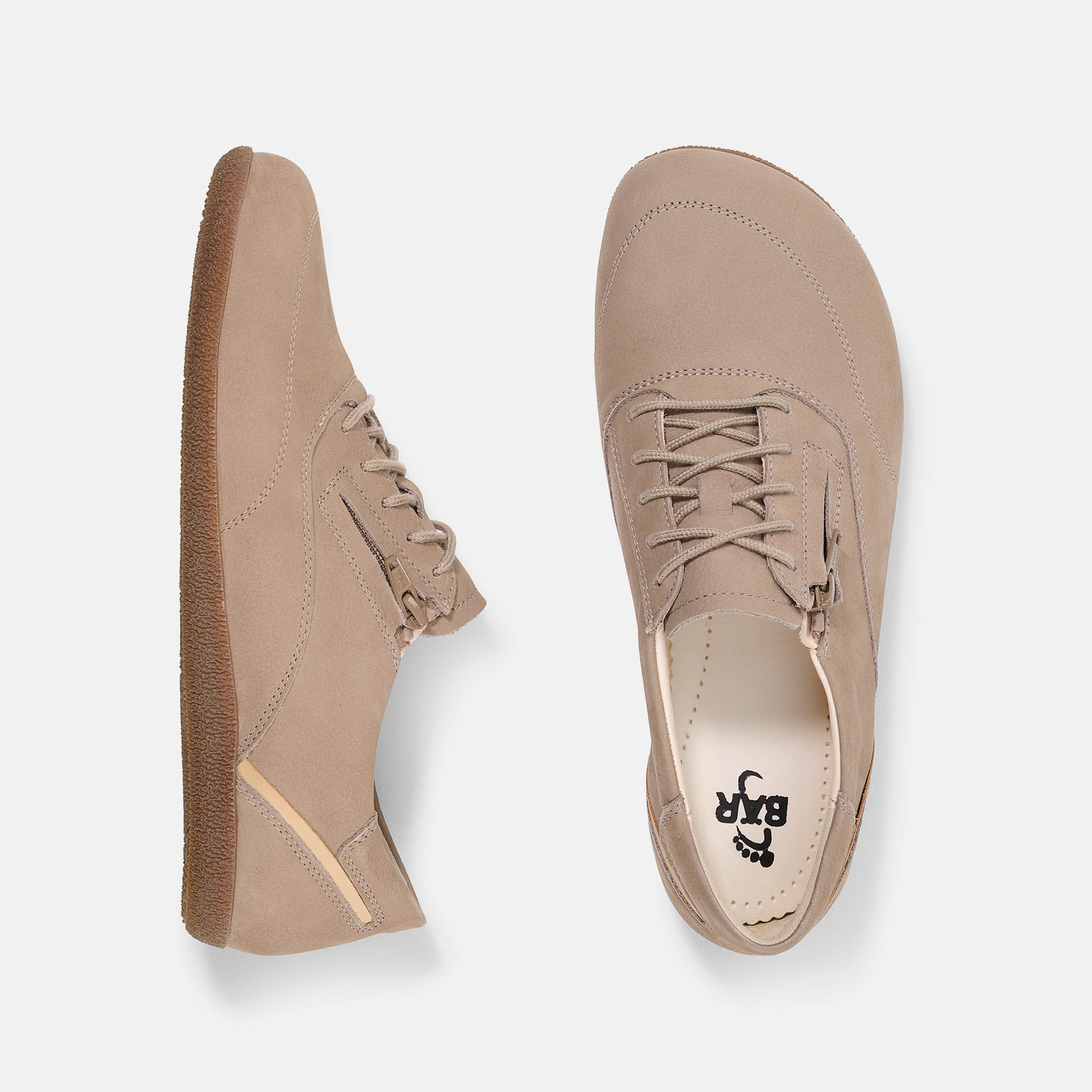 BÄR Schuhe Damenschuhe Alltag Clea taupe Kalbnubuk, Lammnappa Ansicht von oben