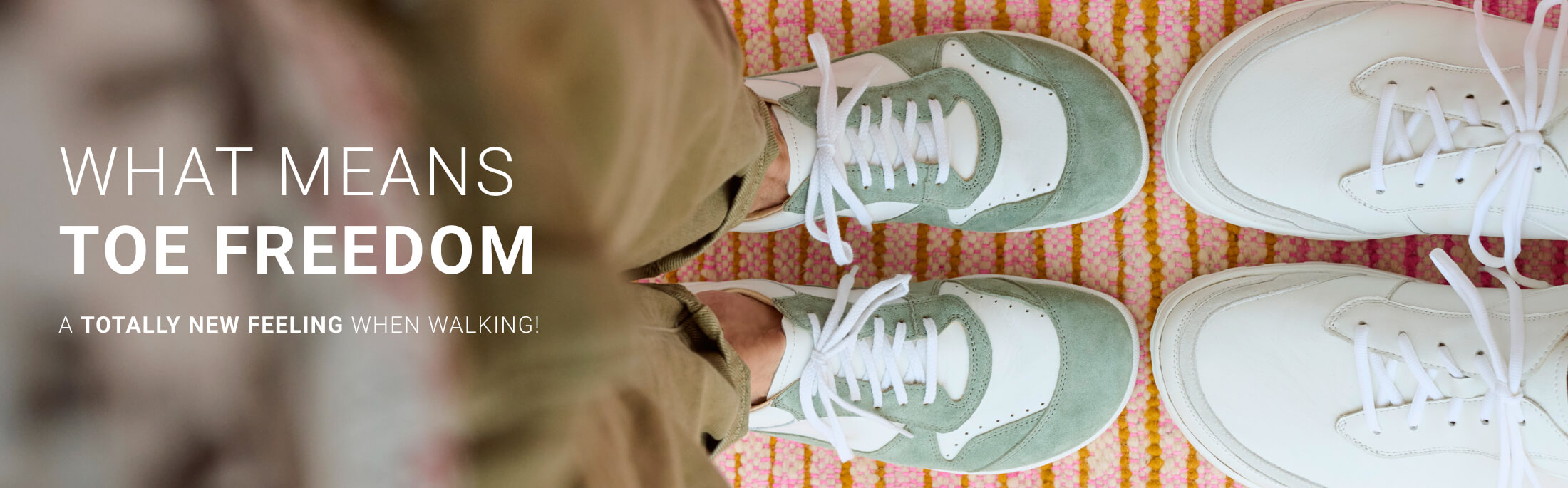 Top view of two pairs of stylish sneakers, emphasizing comfort and toe space.