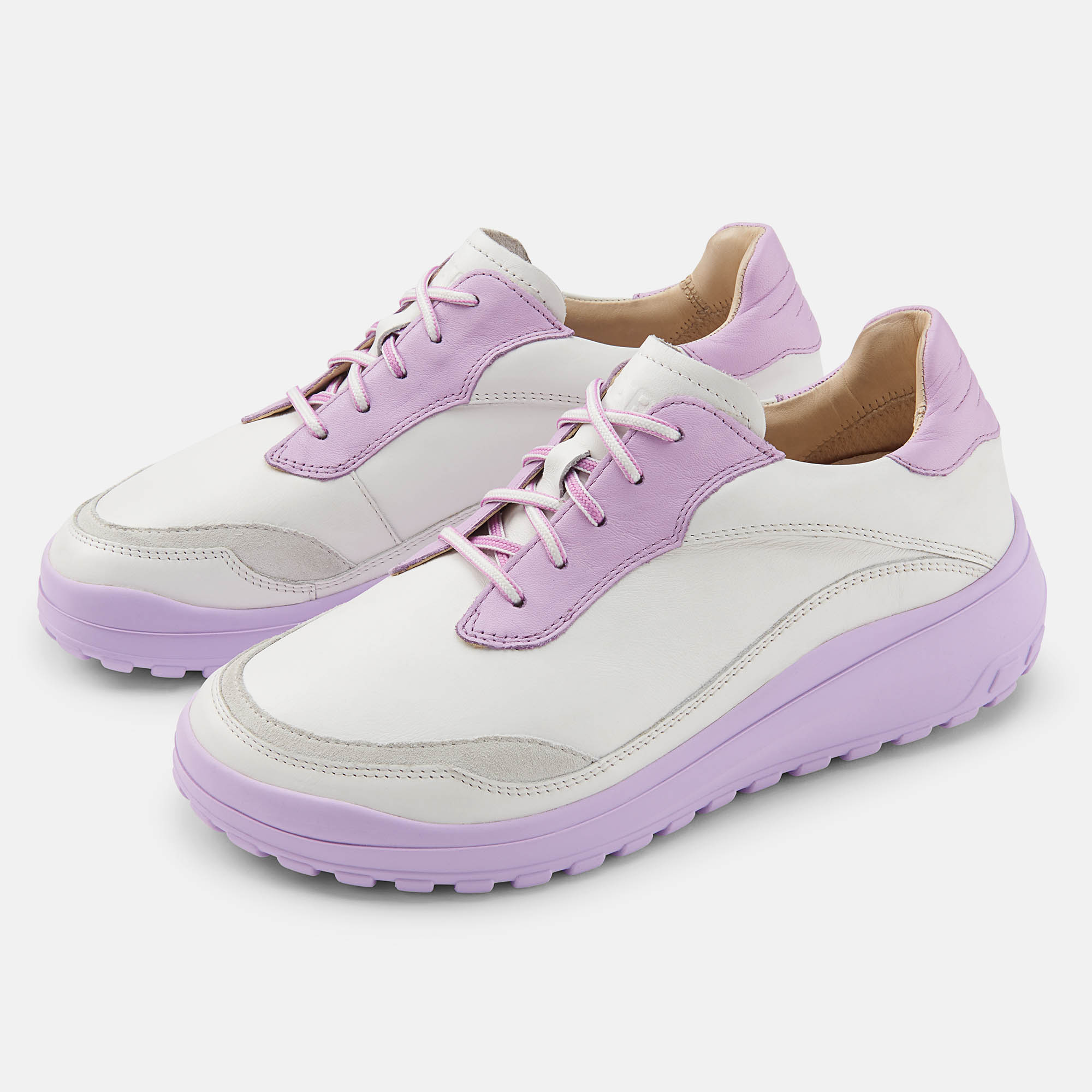 BÄR Schuhe Damenschuhe Alltag Quinn weiß/lavendel Kalbnappaleder, Kalbveloursleder Hauptbild