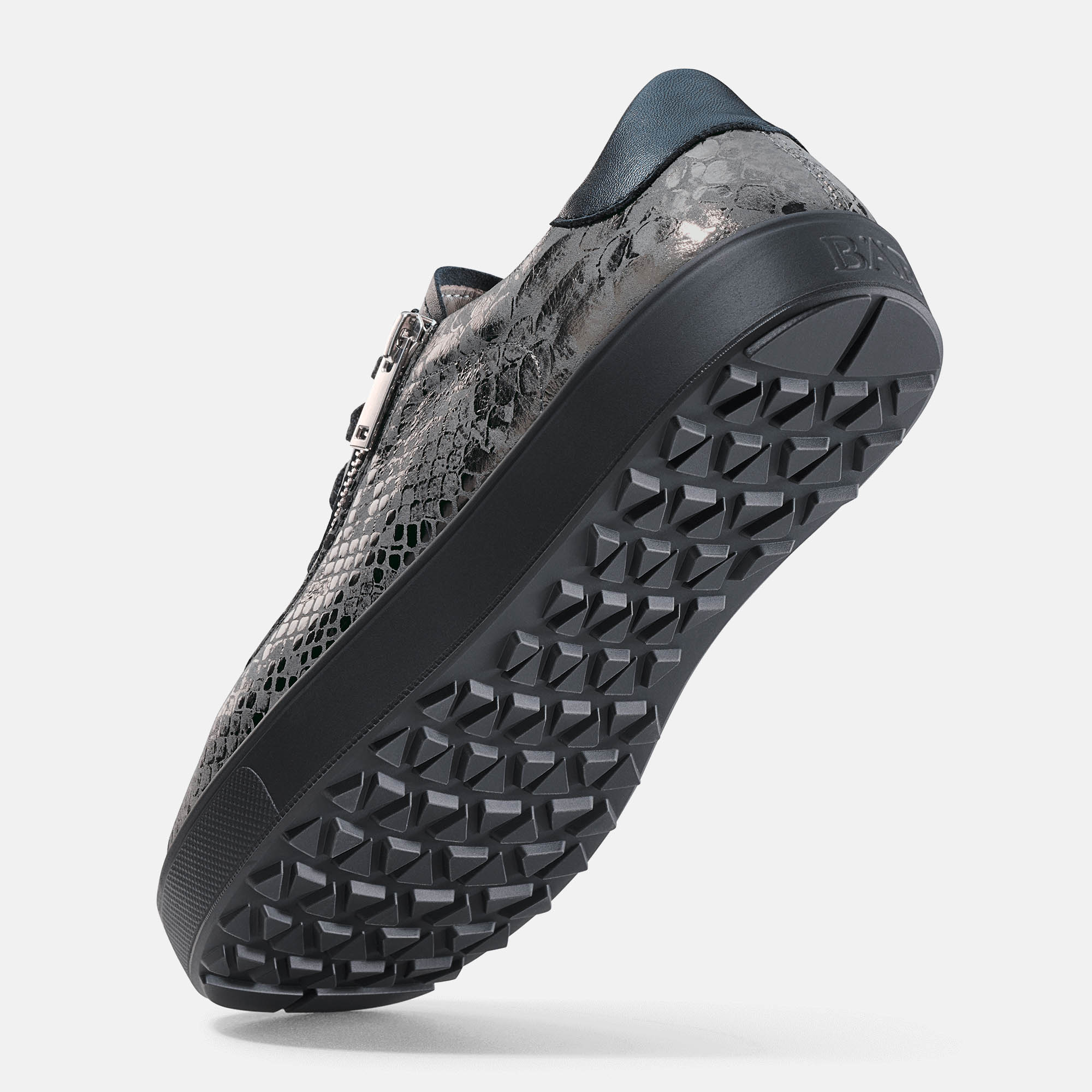 BÄR Schuhe Damenschuhe Freizeitschuhe Margot schwarz/anthrazit Lammnappaleder, Kalbnappaleder bedruckt Seitenansicht