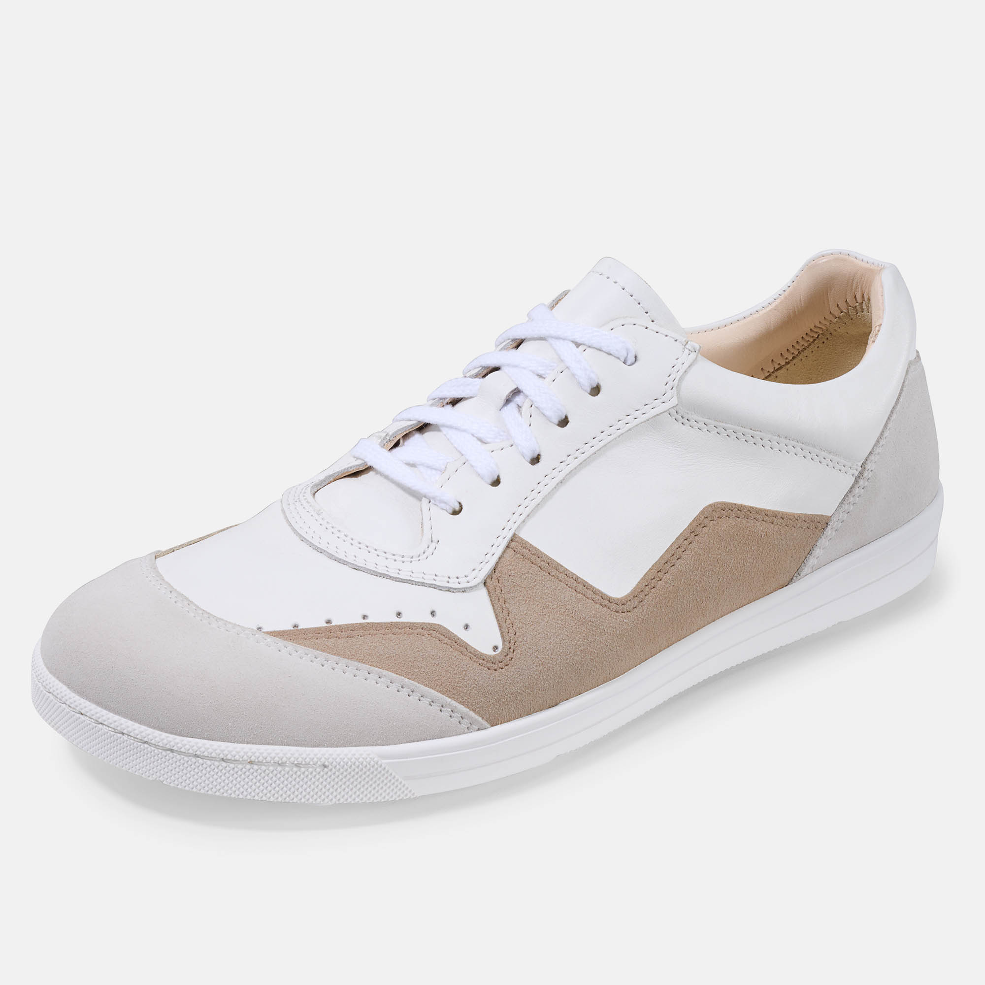 BÄR Schuhe Damenschuhe Freizeitschuhe Alea weiß/beige Kalbnappaleder, Kalbveloursleder Produktbild