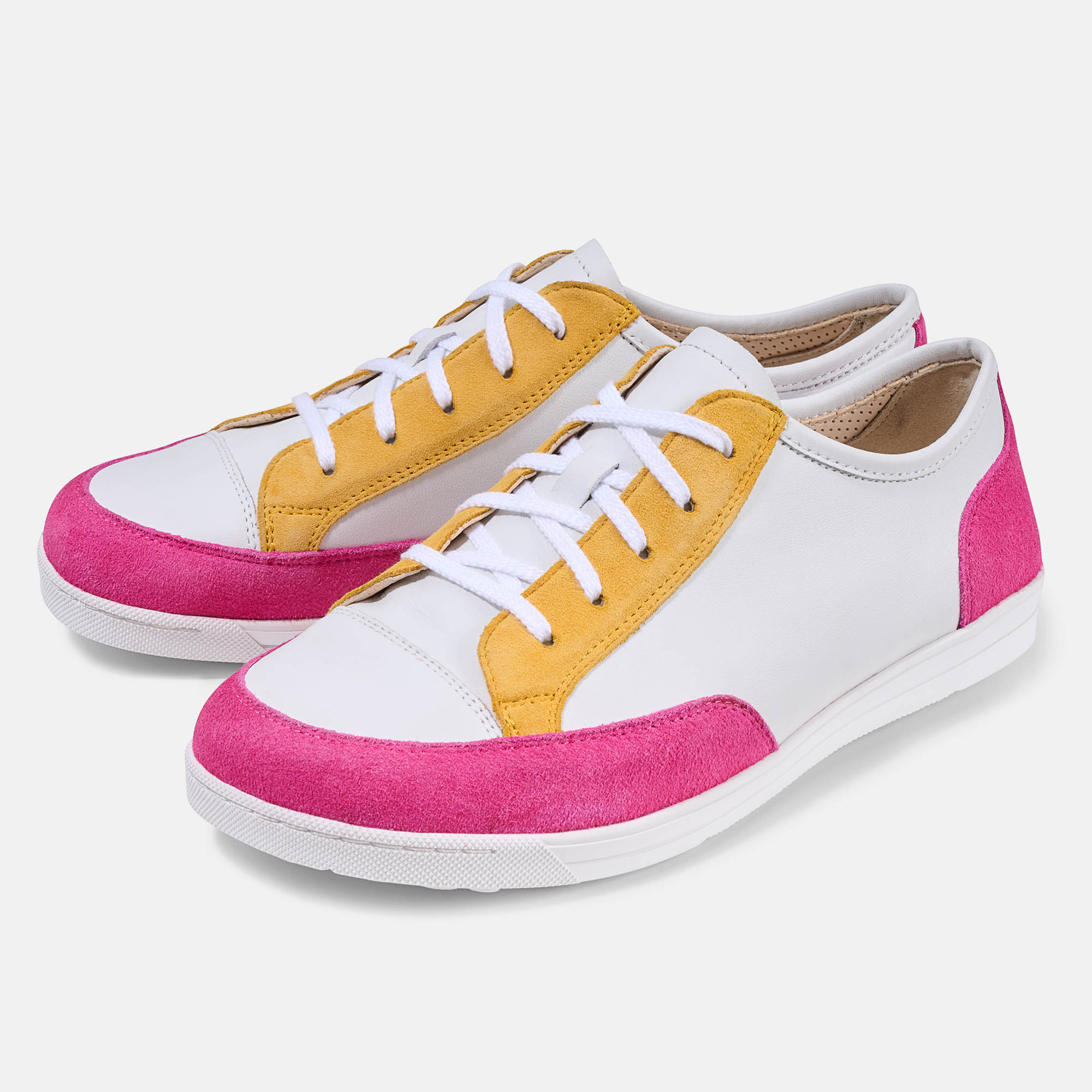 BÄR Schuhe Damenschuhe Alltag Emma 2.0 weiß/pink/gelb Kalbnappaleder Hauptbild
