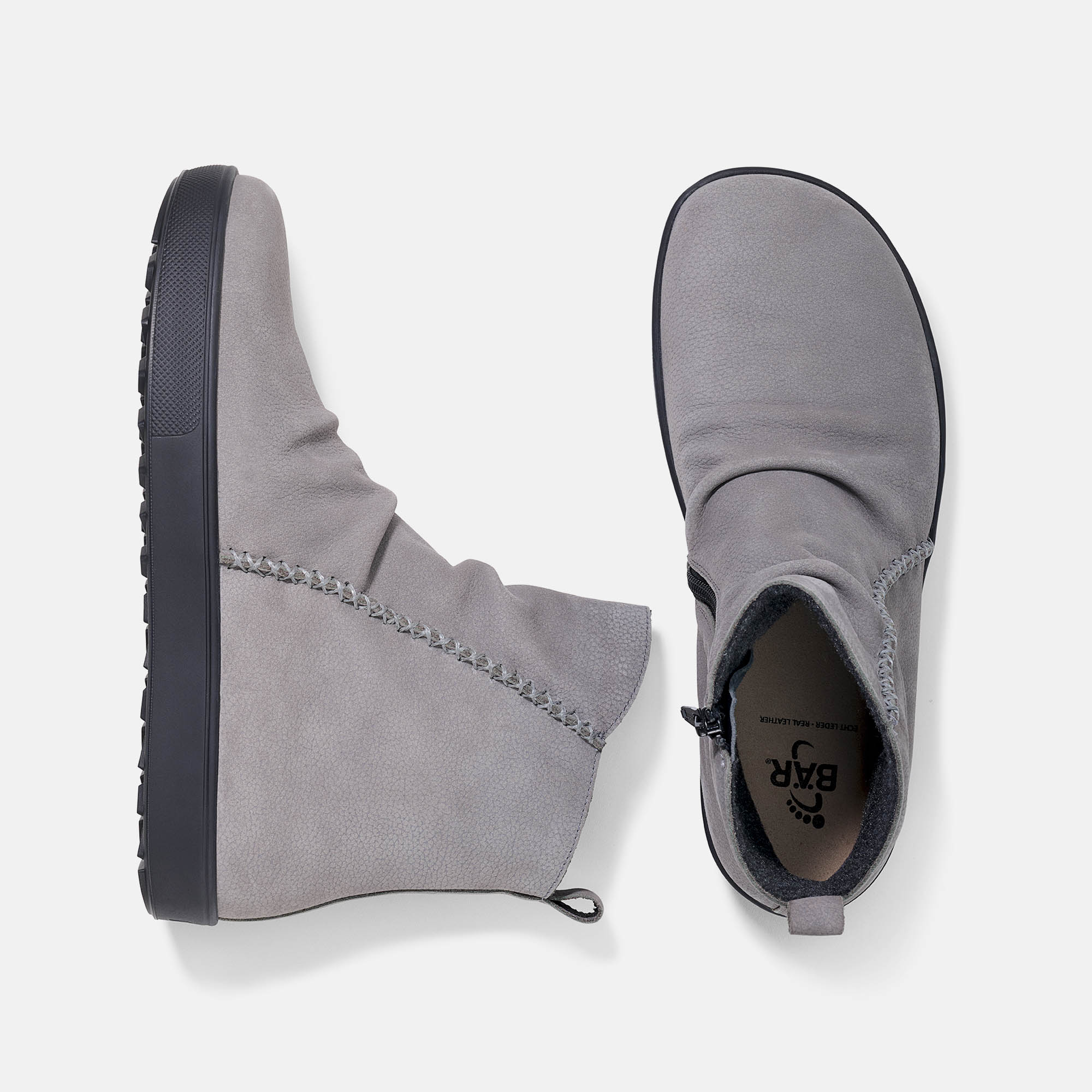 BÄR Schuhe Damenschuhe Freizeitschuhe Merle grau Rindnubukleder Ansicht von oben