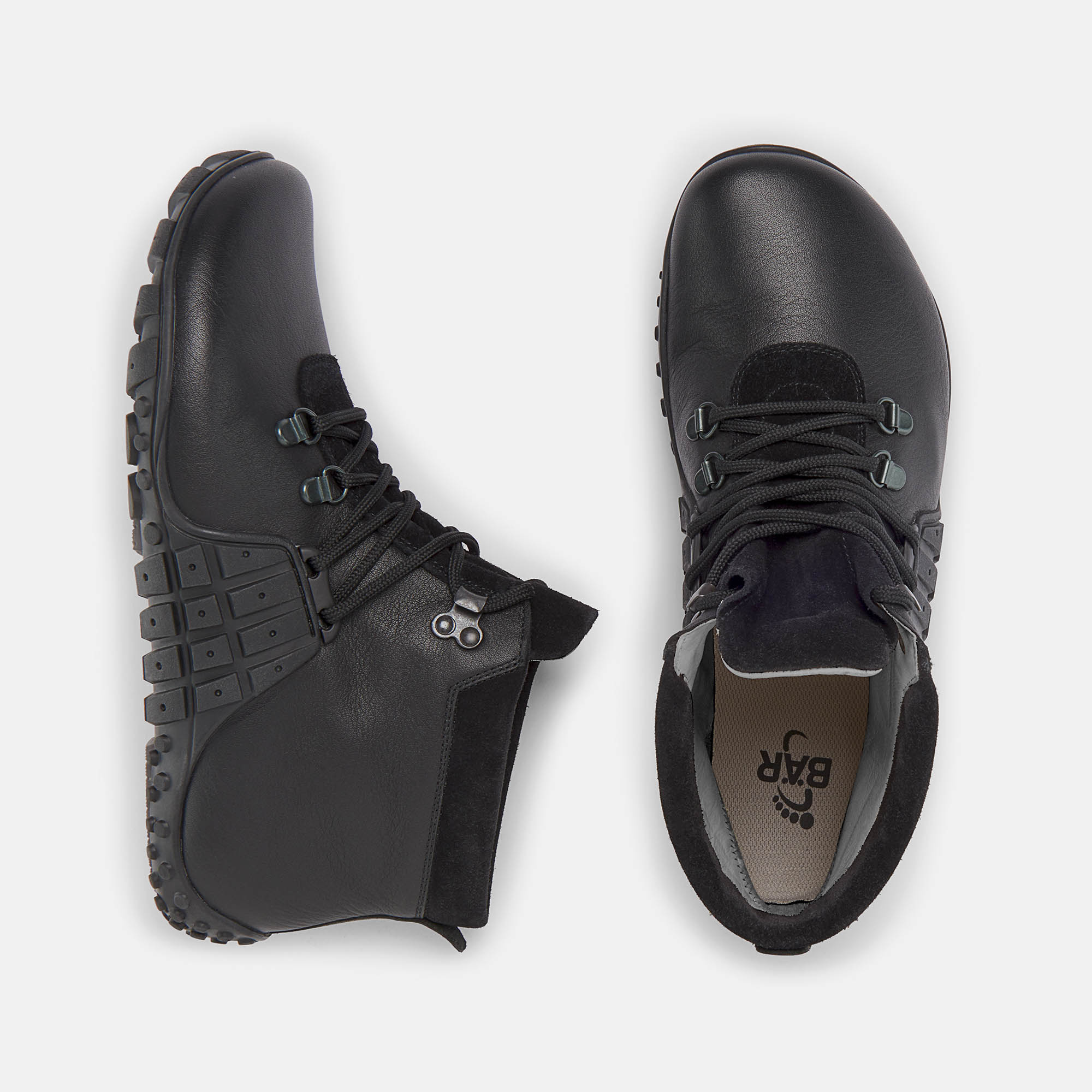 BÄR Schuhe Unisexschuhe Wanderschuhe Mountain Barefoot schwarz Rindnappaleder Ansicht von oben
