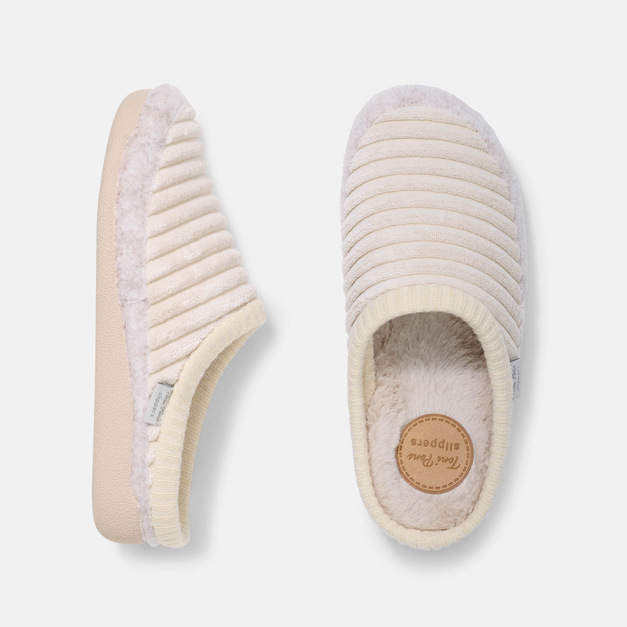 BÄR Schuhe Damenschuhe Hausschuhe Malu creme 100% Polyester Ansicht von oben