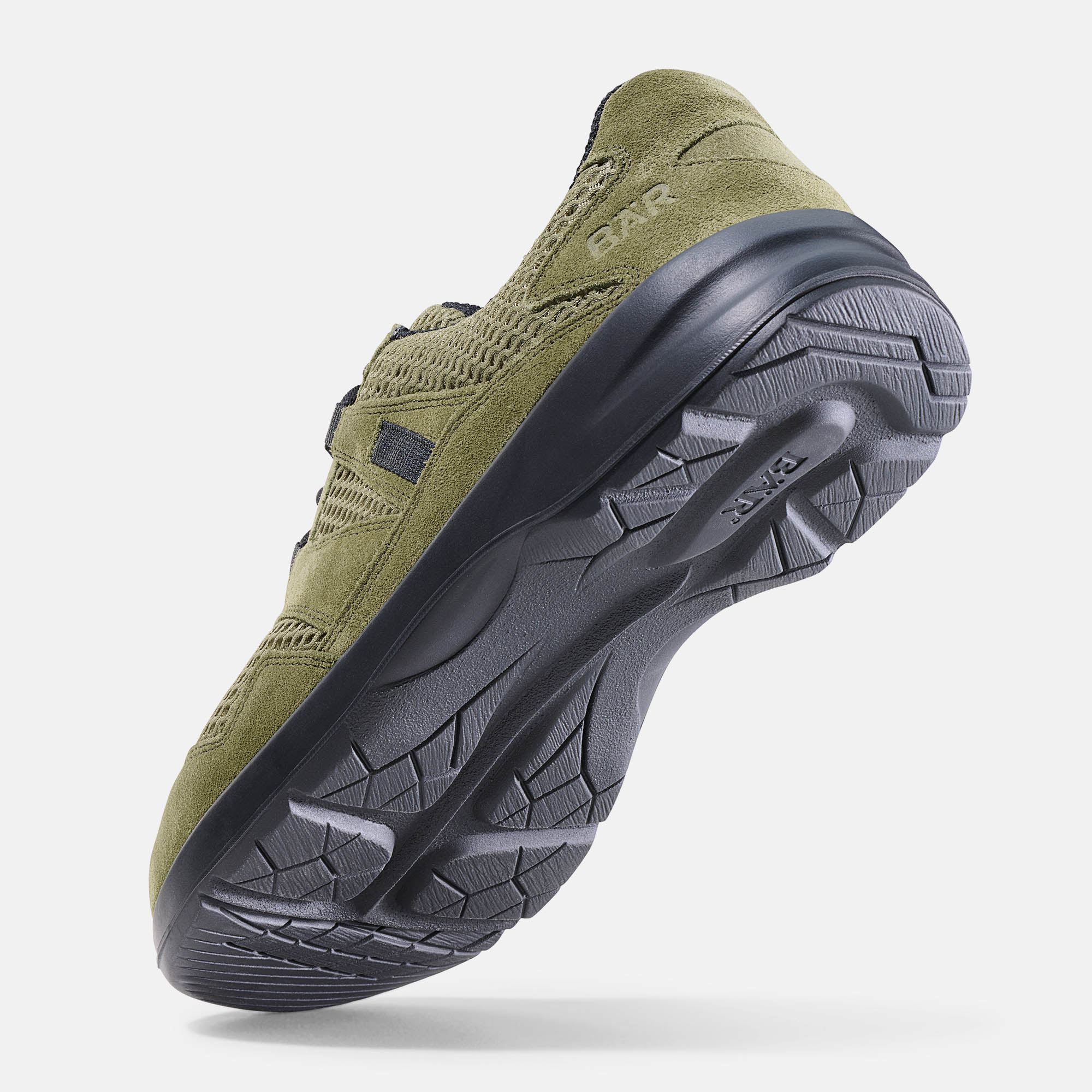 BÄR Schuhe Unisexschuhe Laufschuhe Easyrun oliv Rindveloursleder, Textil Seitenansicht