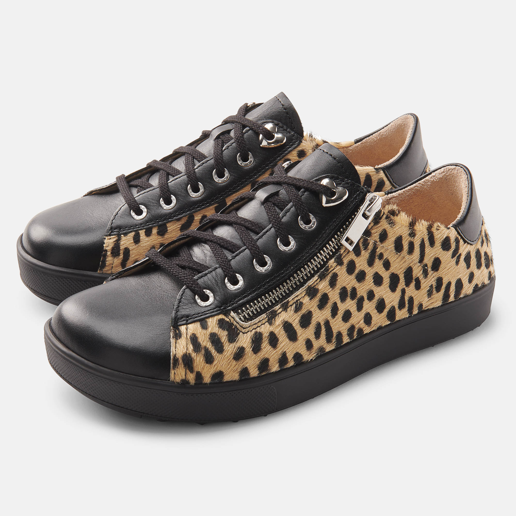 BÄR Schuhe Damenschuhe Freizeitschuhe Margot schwarz/leo Kalbnappaleder, Gefärbtes Rindfell Hauptbild