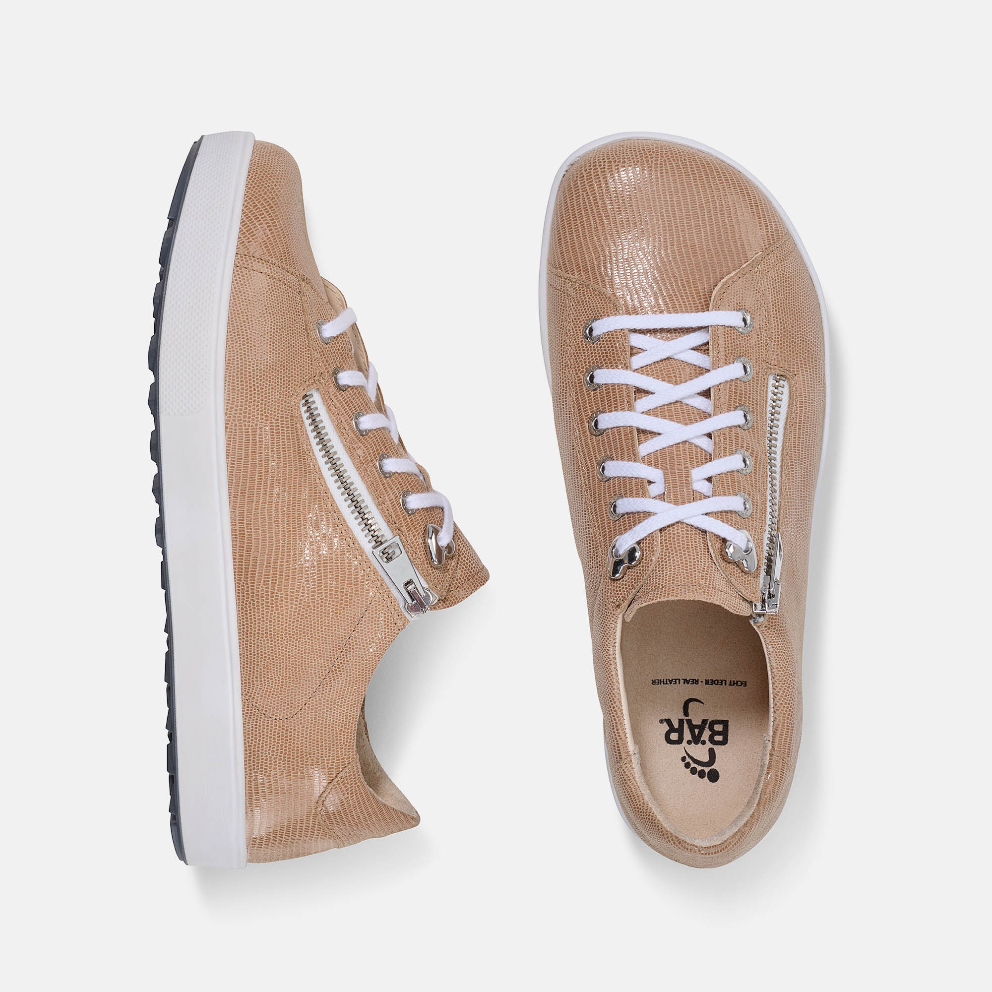 BÄR Schuhe Damenschuhe Freizeitschuhe Margot sand Kalbnappaleder foliert Ansicht von oben