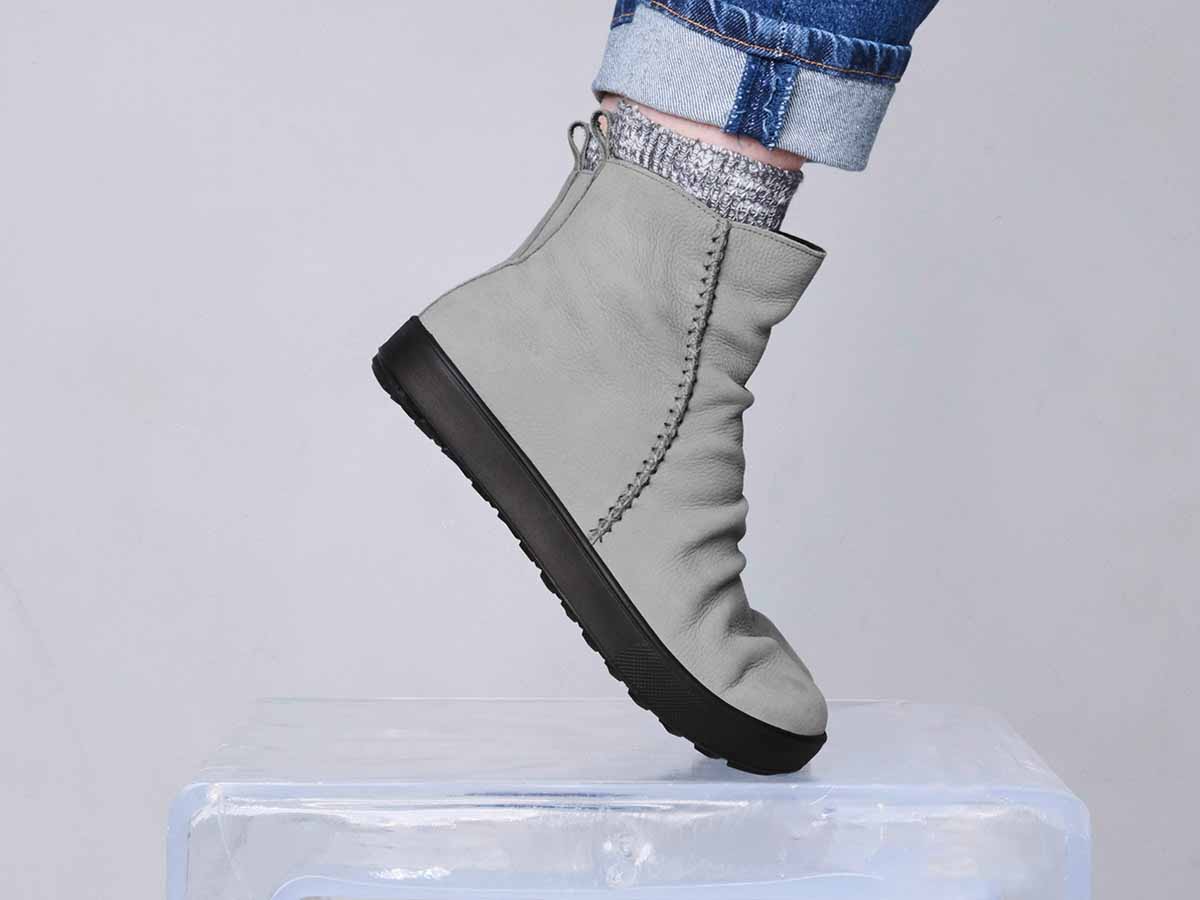 BÄR Schuhe Damenschuhe Freizeitschuhe Merle grau Rindnubukleder Emotionsbild